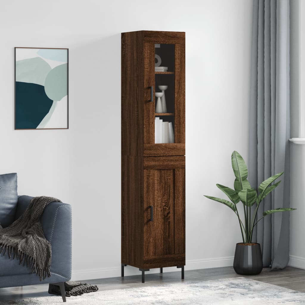 Hoge Kast 34,5X34X180 Cm Bewerkt Hout