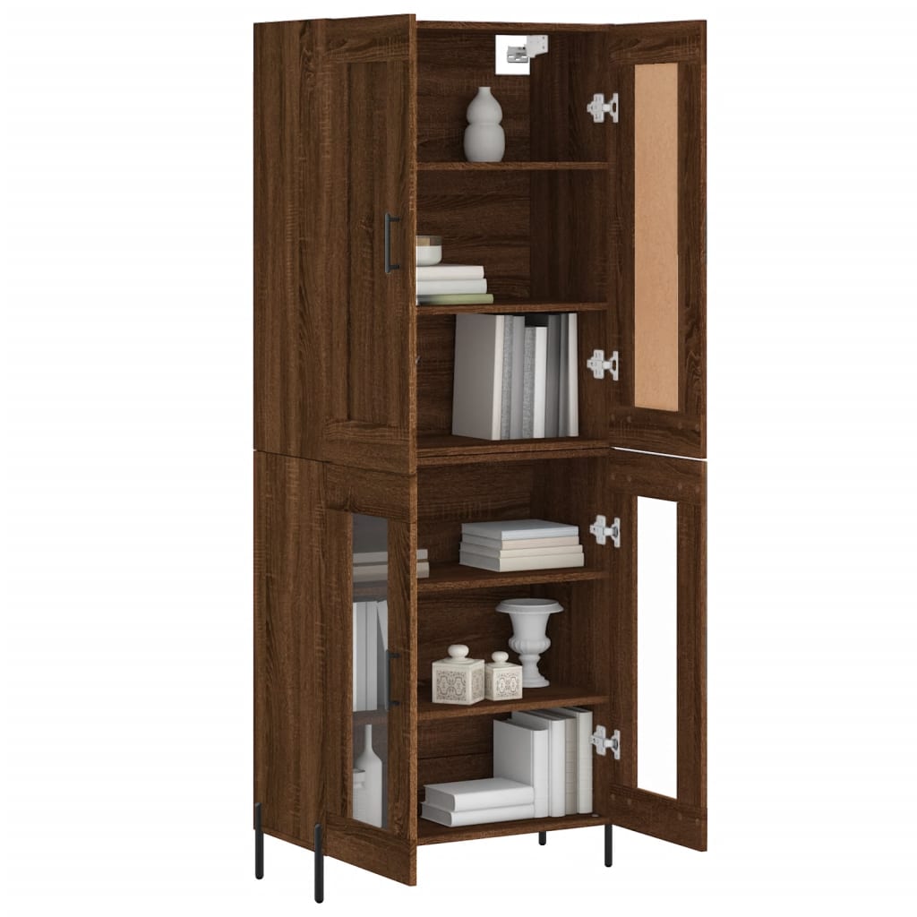 Hoge Kast 69,5X34X180 Cm Bewerkt Hout
