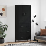 Hoge Kast 69,5X34X180 Cm Bewerkt Hout Kleurig