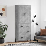 Hoge Kast 69,5X34X180 Cm Bewerkt Hout Kleurig