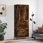 Hoge Kast 69,5X34X180 Cm Bewerkt Hout Kleurig