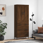 Hoge Kast 69,5X34X180 Cm Bewerkt Hout Kleurig