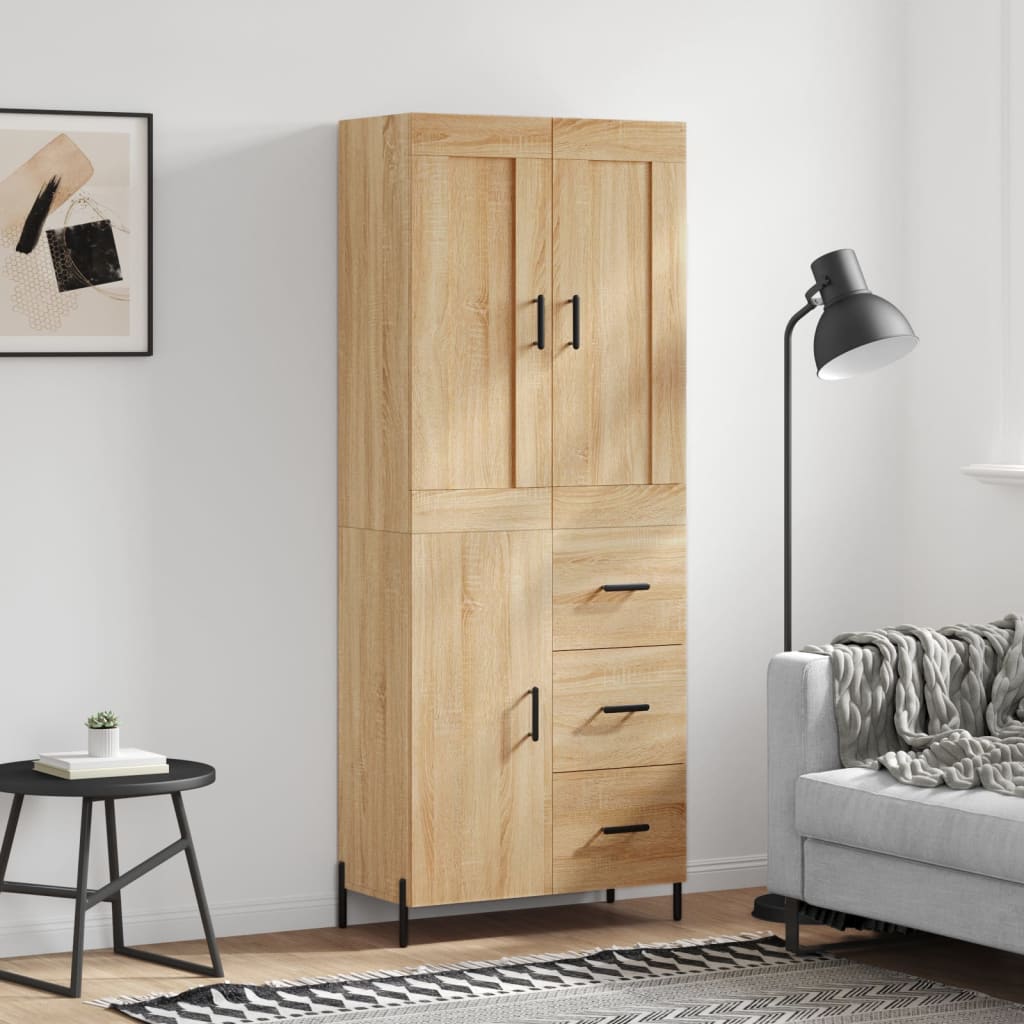 Hoge Kast 69,5X34X180 Cm Bewerkt Hout