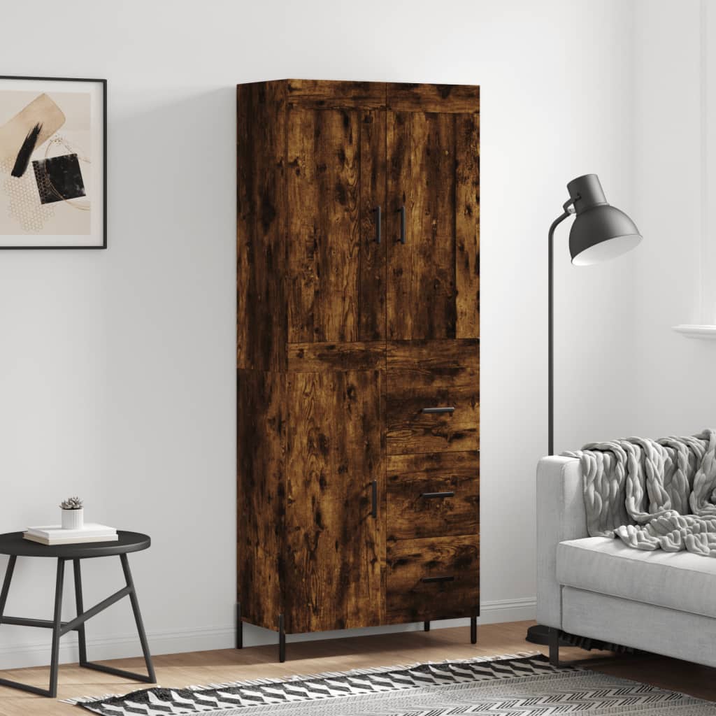 Hoge Kast 69,5X34X180 Cm Bewerkt Hout