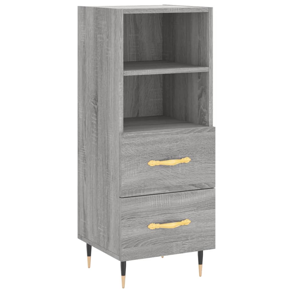 Hoge Kast 34,5X34X180 Cm Bewerkt Hout Eikenkleurig