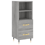 Hoge Kast 34,5X34X180 Cm Bewerkt Hout Eikenkleurig