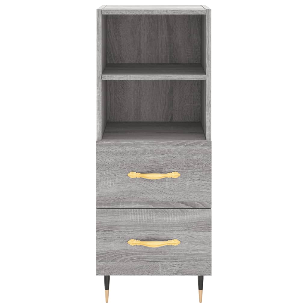 Hoge Kast 34,5X34X180 Cm Bewerkt Hout Eikenkleurig