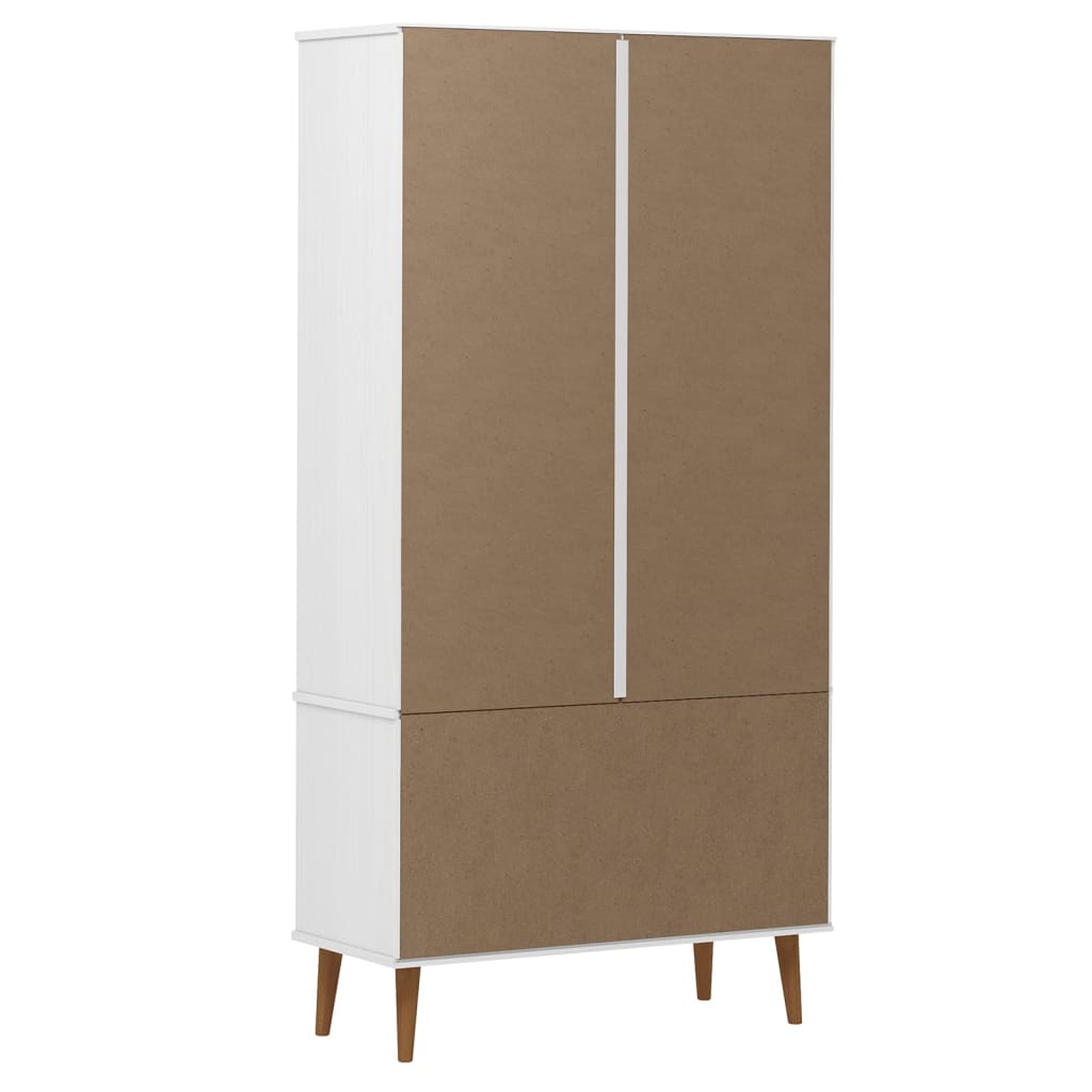 Vitrinekast Molde 90X35X175 Cm Massief Grenenhout