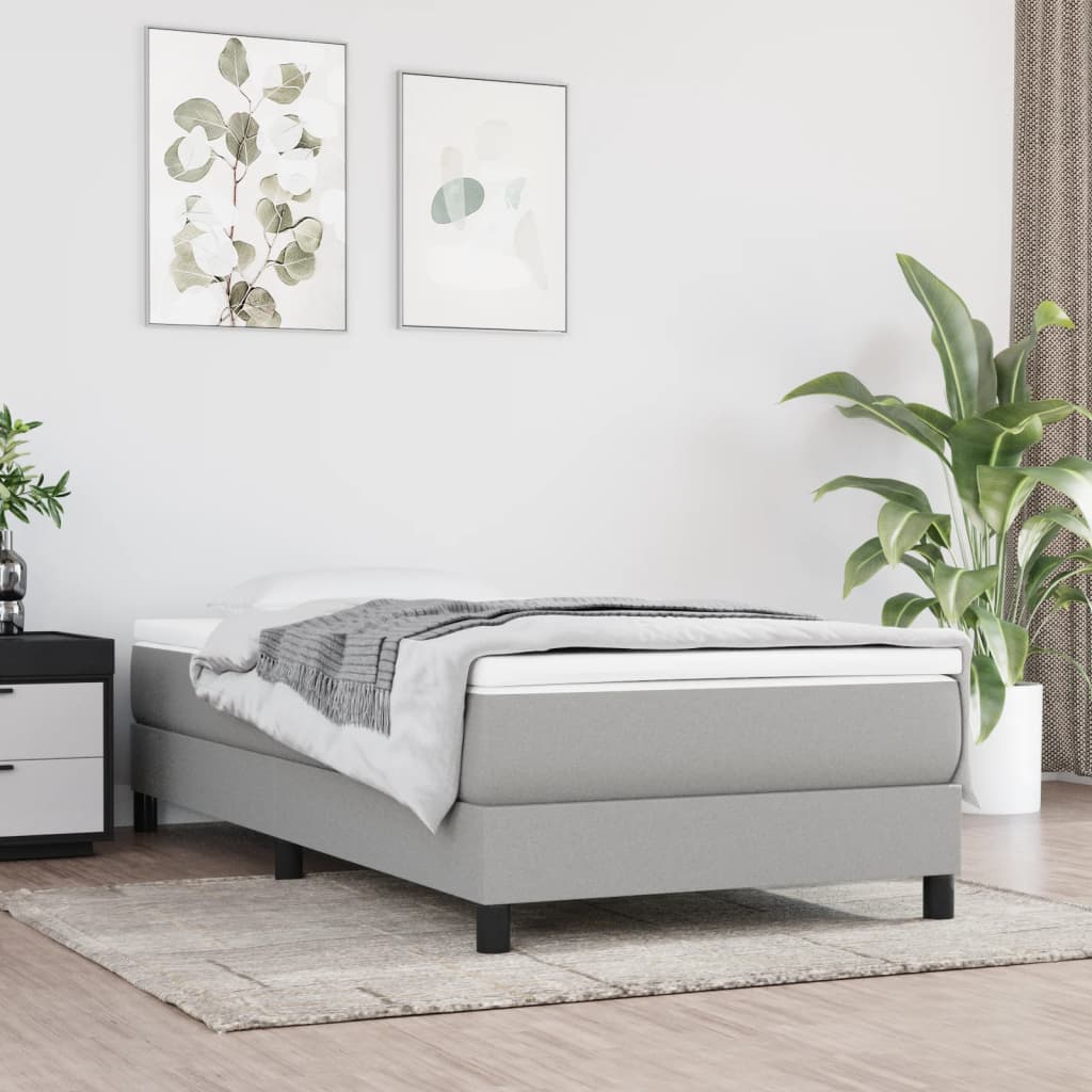 Boxspring Met Matras Stof Lichtgrijs