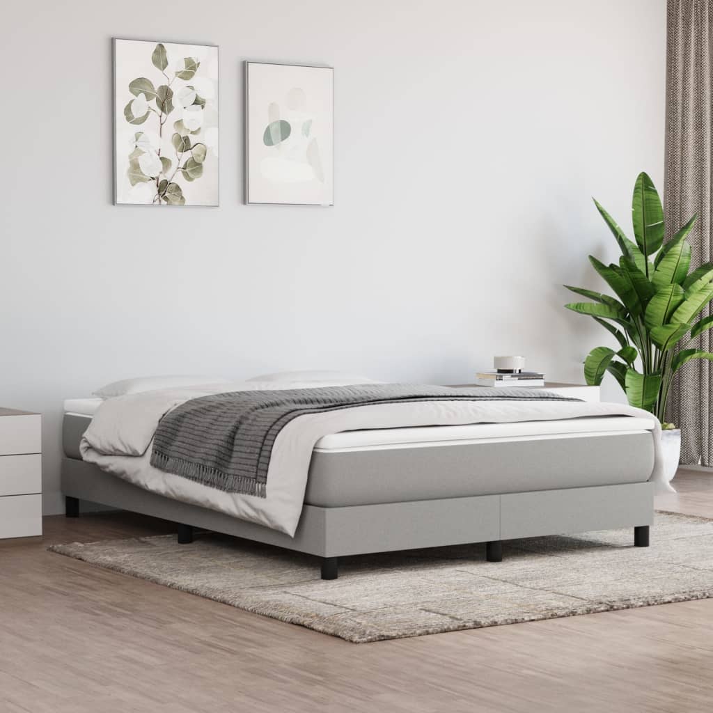 Boxspring Met Matras Stof Lichtgrijs