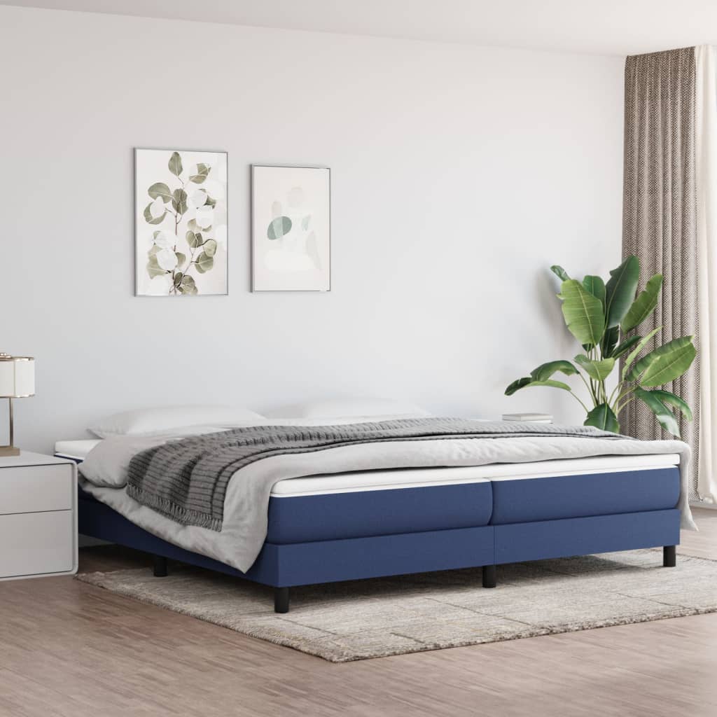 Boxspring Met Matras Stof Blauw