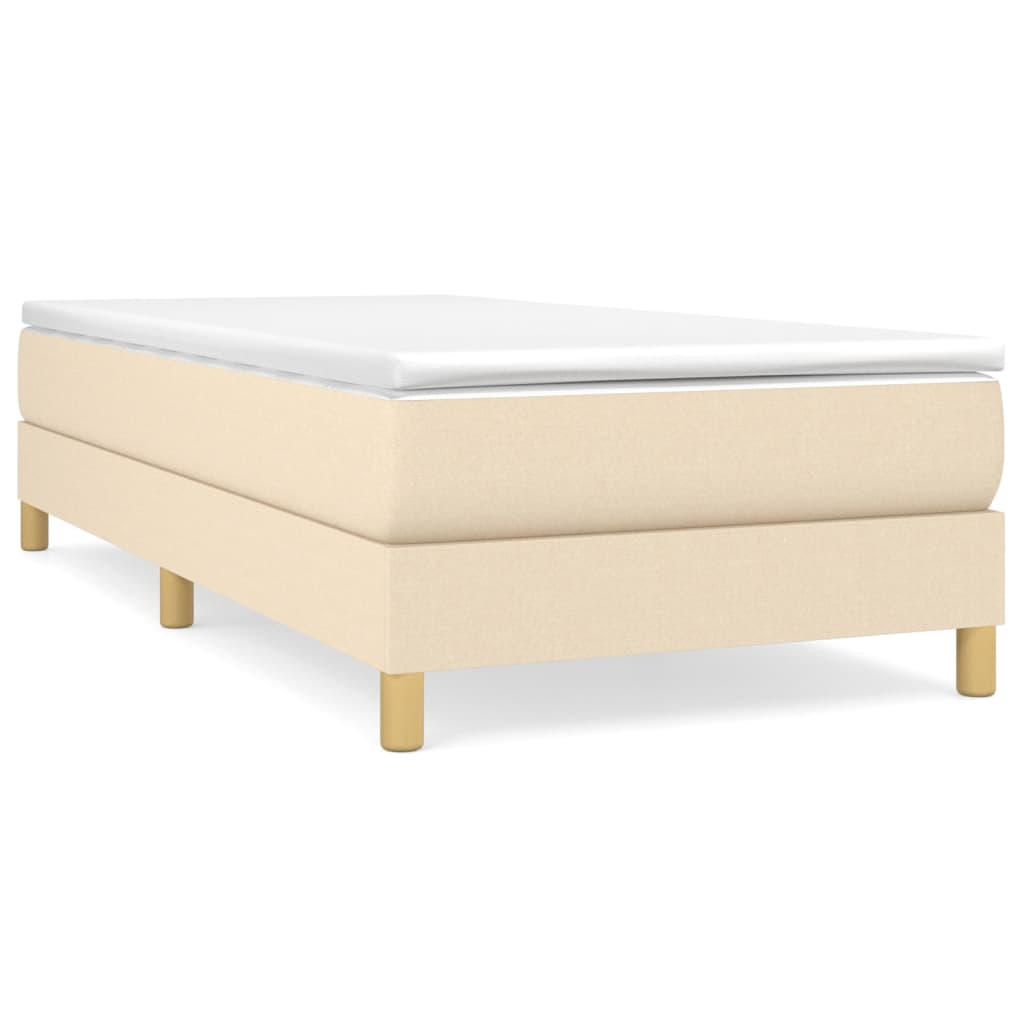 Boxspring Met Matras Stof Kleurig Crème