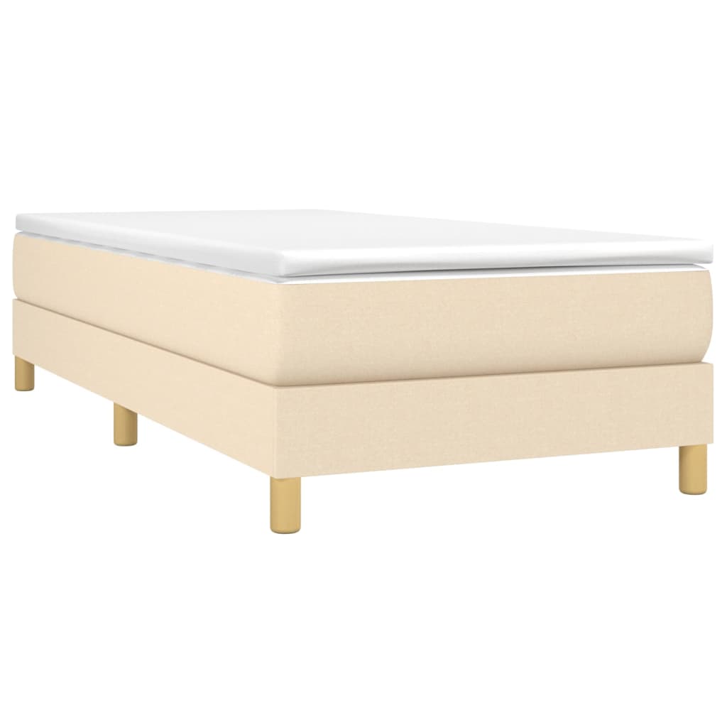 Boxspring Met Matras Stof Kleurig Crème