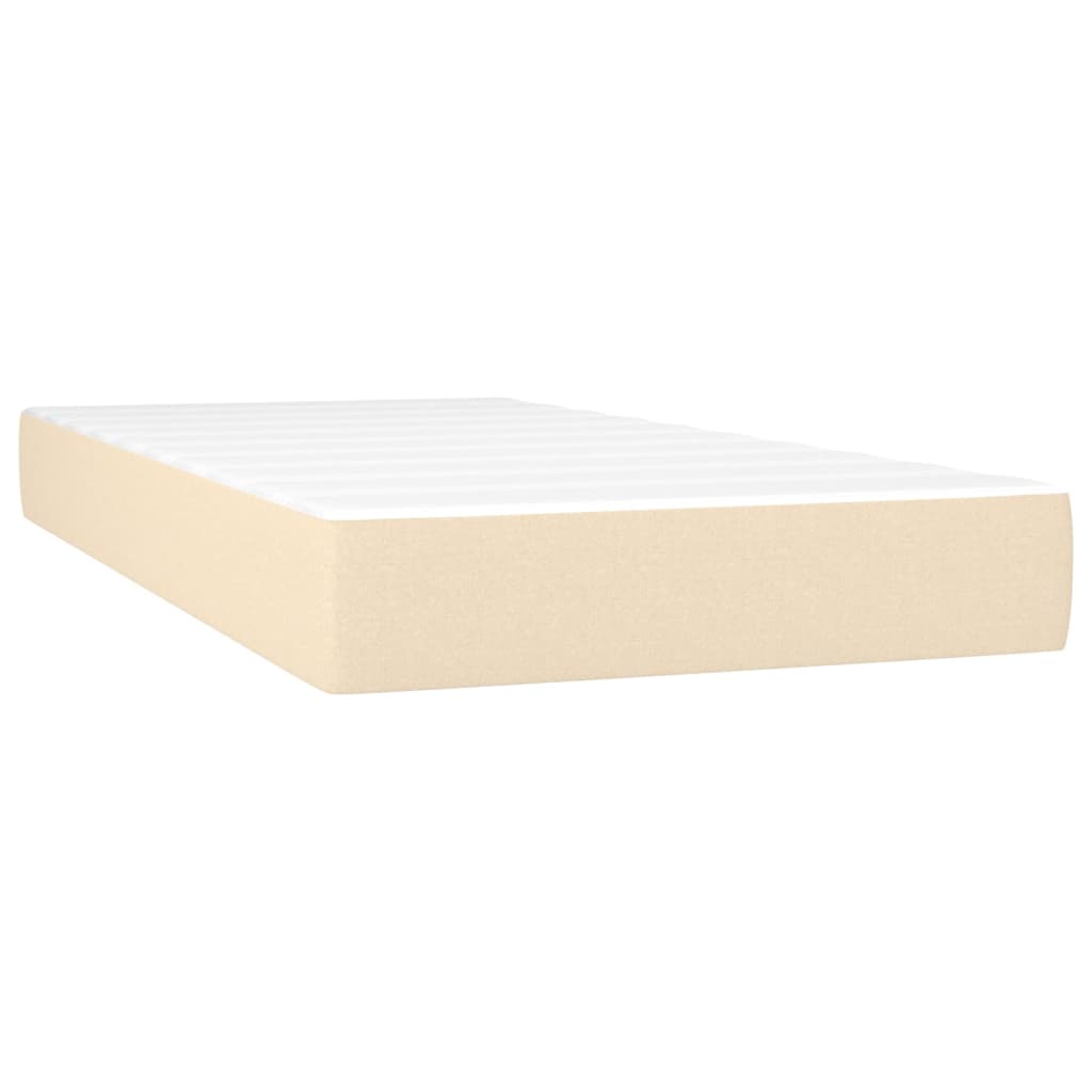 Boxspring Met Matras Stof Kleurig Crème