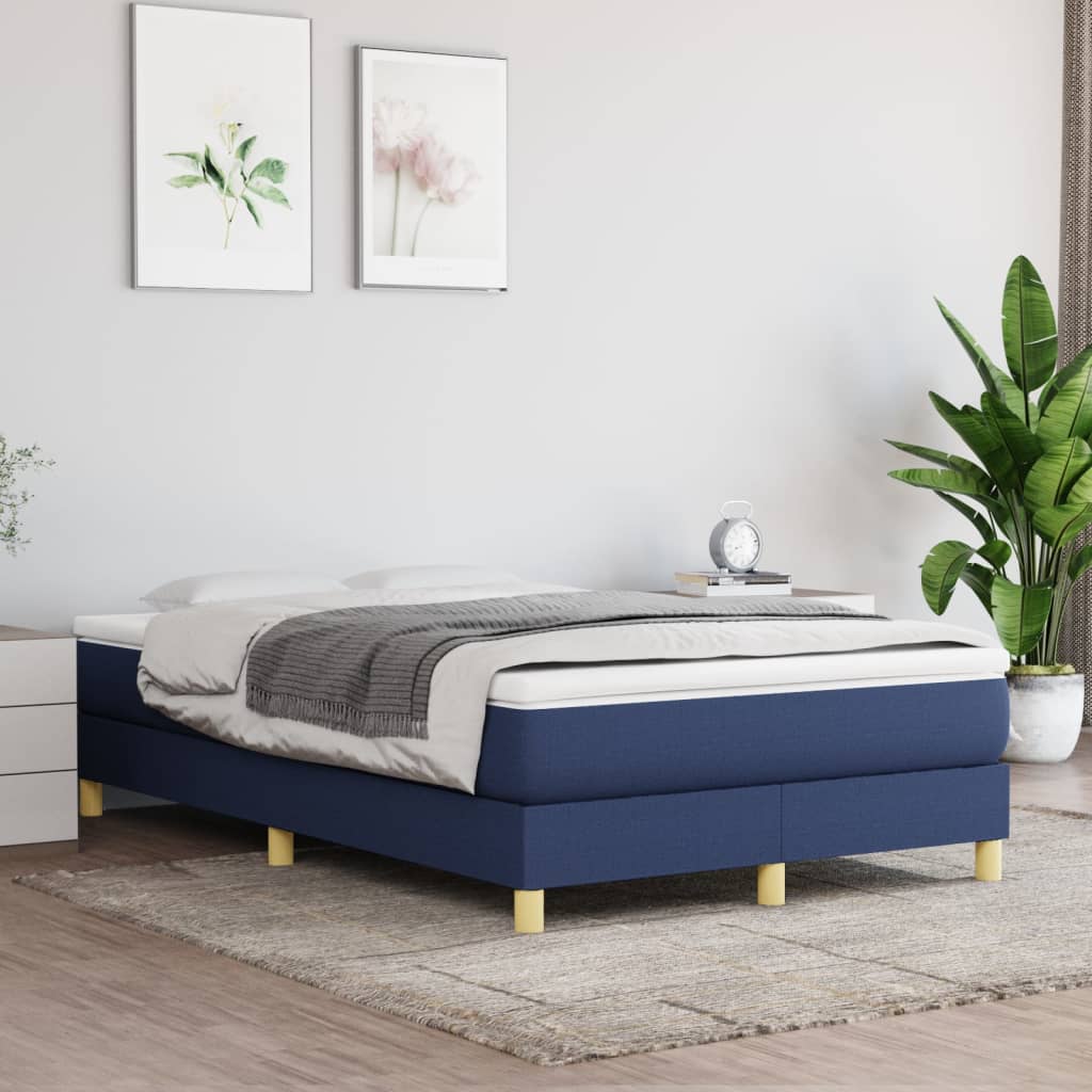 Boxspring Met Matras Stof Blauw