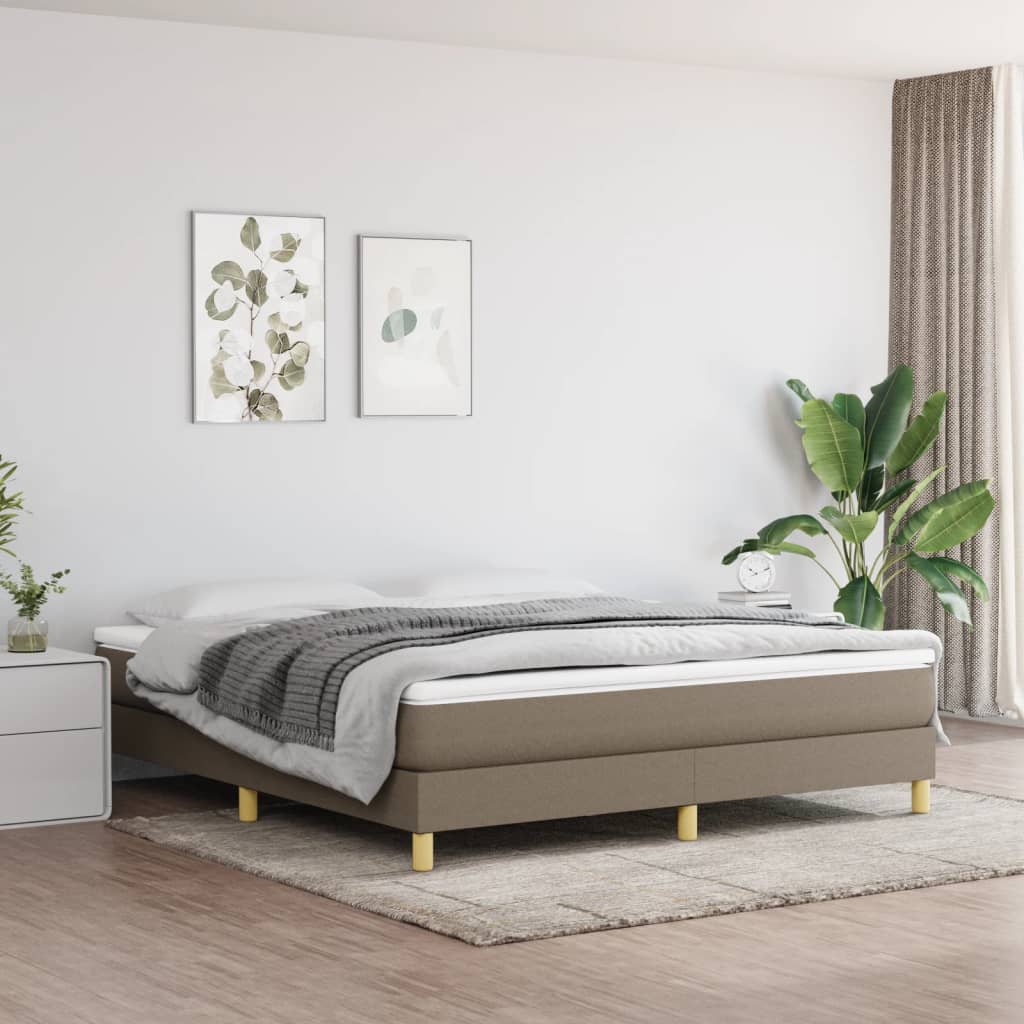 Boxspring Met Matras Stof Taupe