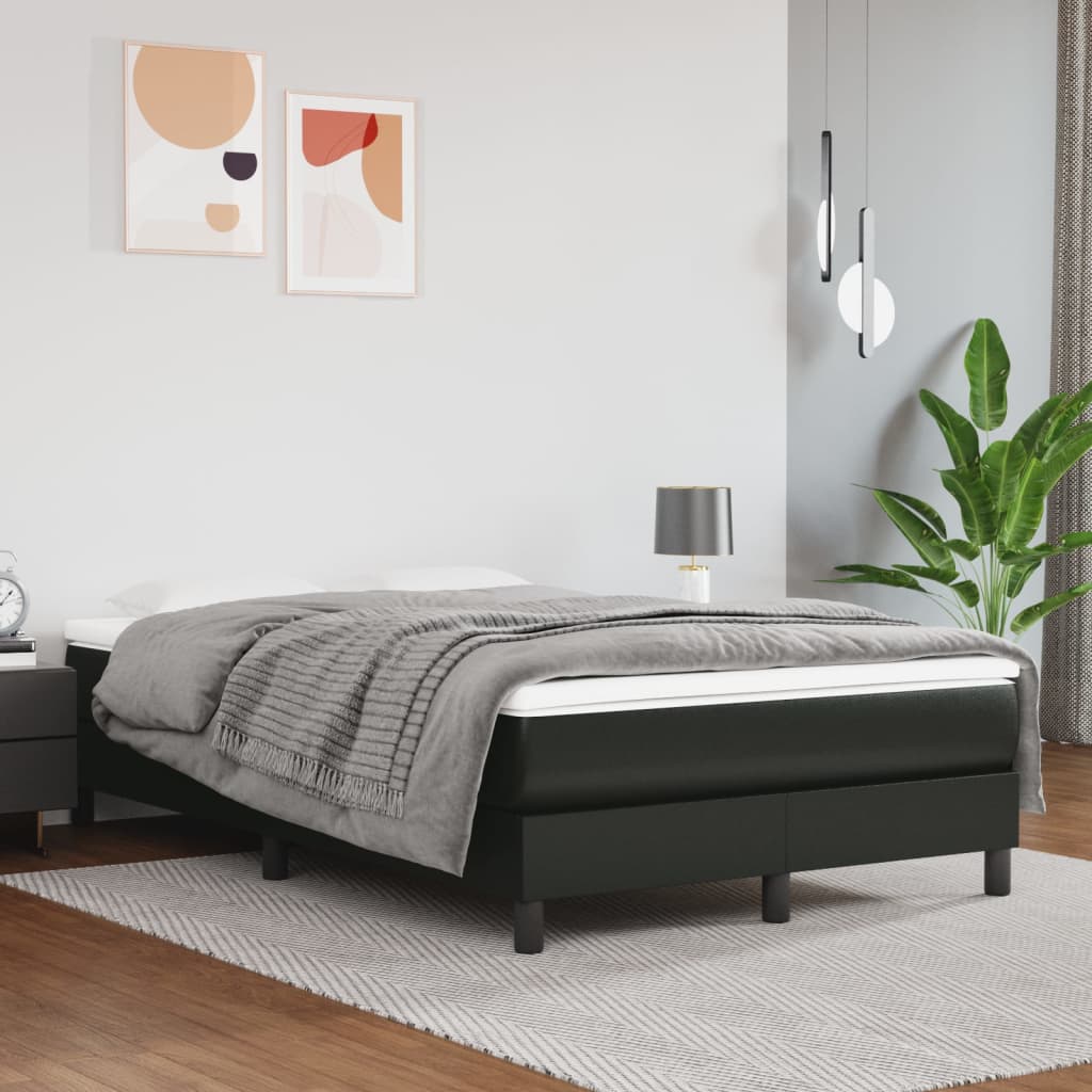 Boxspring Met Matras Kunstleer Zwart