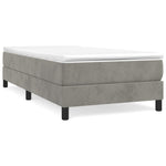 Boxspring Met Matras Fluweel Lichtgrijs