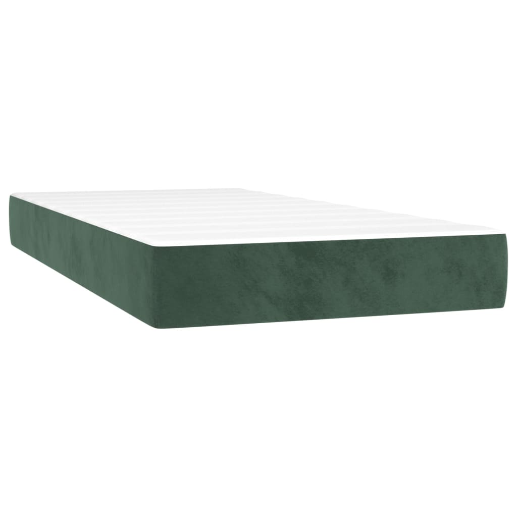 Boxspring Met Matras Fluweel Donkergroen