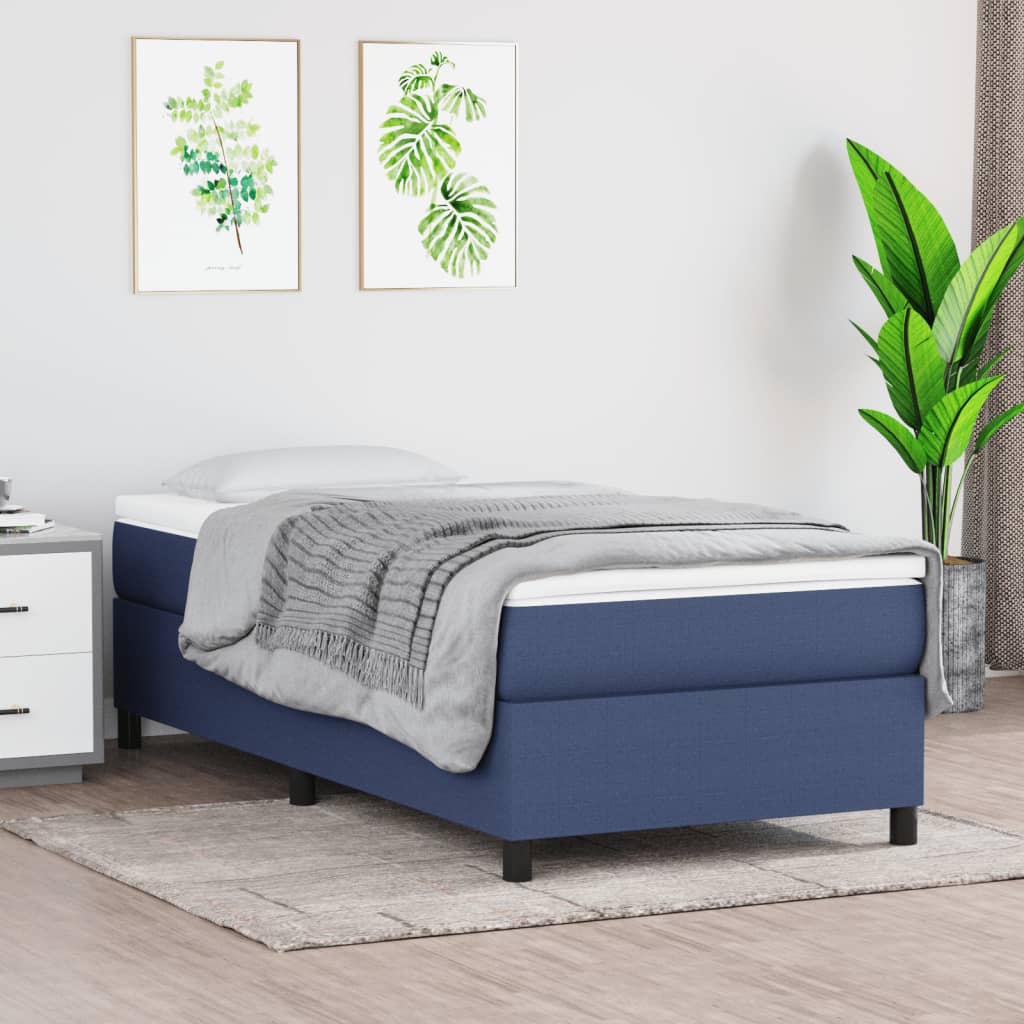 Boxspring Met Matras Stof Blauw
