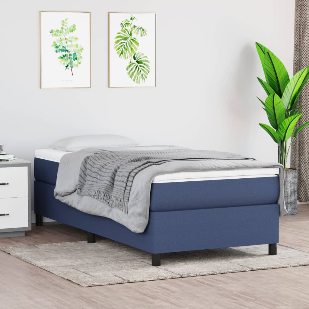 Boxspring Met Matras Stof Blauw
