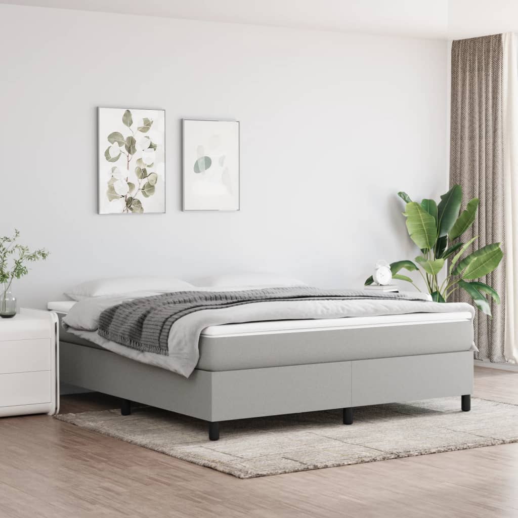 Boxspring Met Matras Stof Lichtgrijs