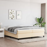 Boxspring Met Matras Stof Kleurig Crème