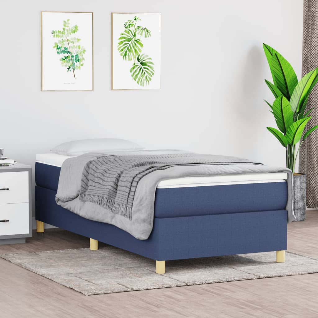 Boxspring Met Matras Stof Blauw
