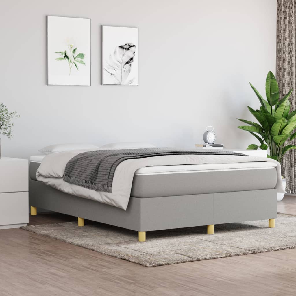 Boxspring Met Matras Stof Lichtgrijs