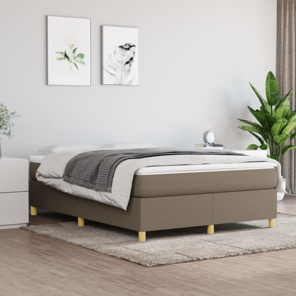 Boxspring Met Matras Stof Taupe