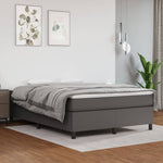 Boxspring Met Matras Kunstleer Grijs