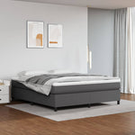 Boxspring Met Matras Kunstleer Grijs