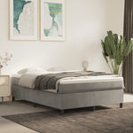 Boxspring Met Matras Fluweel Lichtgrijs