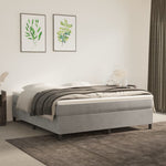 Boxspring Met Matras Fluweel Lichtgrijs