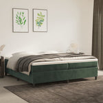 Boxspring Met Matras Fluweel Donkergroen