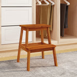 Kruk 2-Staps 40X38X50 Cm Massief Acaciahout Wit