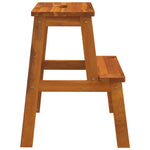 Kruk 2-Staps 40X38X50 Cm Massief Acaciahout Wit