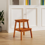 Kruk 2-Staps 40X38X50 Cm Massief Acaciahout Wit