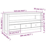 Tv-Meubel 114X35X52 Cm Massief Grenenhout