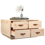 Salontafel 80X80X45 Cm Massief Grenenhout