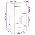 Nachtkastjes 40X35X61,5 Cm Massief Grenenhout