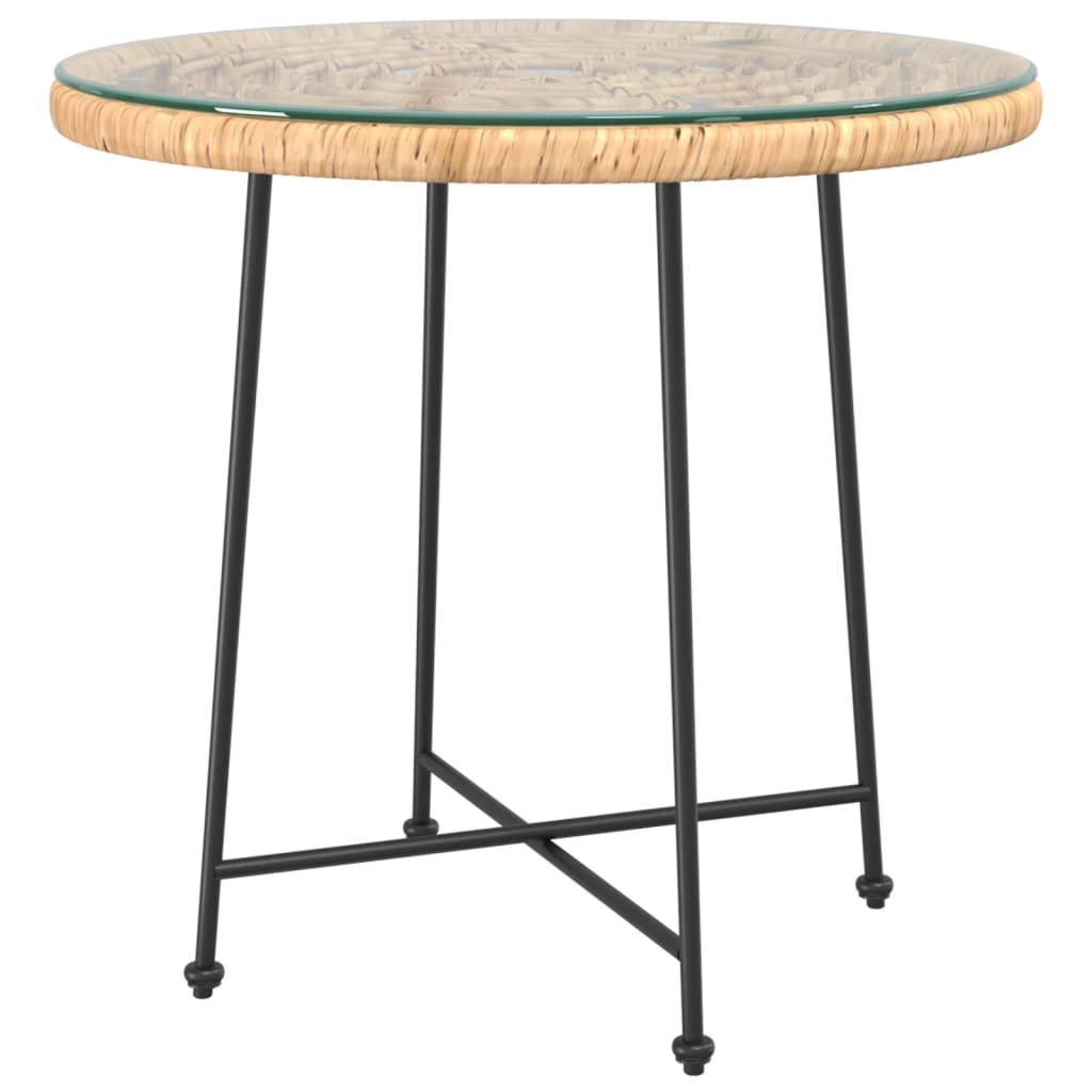 Eettafel Ø80 Cm Gehard Glas En Staal