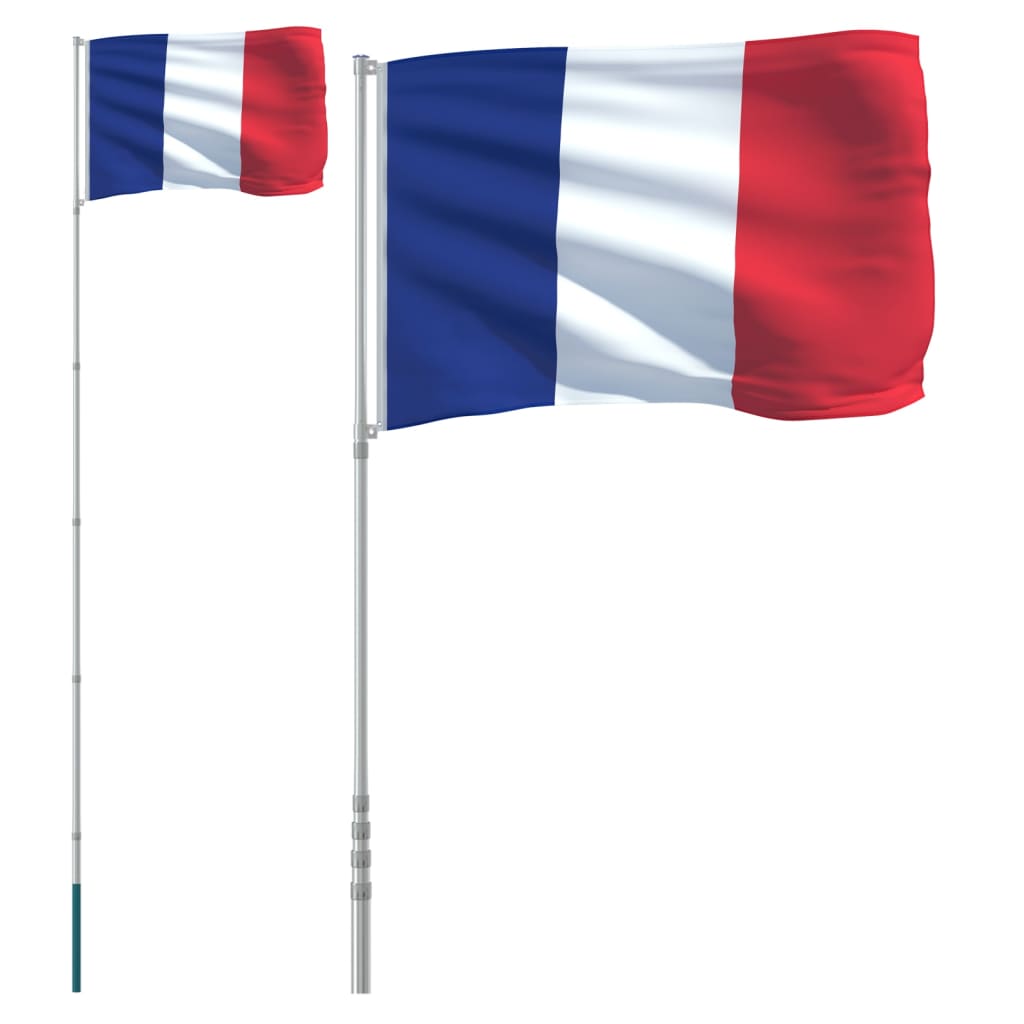 Vlag Met Vlaggenmast Frankrijk 5,55 M Aluminium