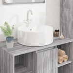 Wasbak Met Overloop, Keramiek, Rond,