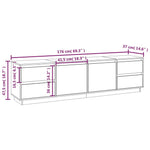 Tv-Meubel 176X37X47,5 Cm Massief Grenenhout