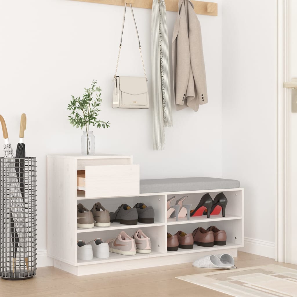 Schoenenkast 110X34X61 Cm Massief Grenenhout