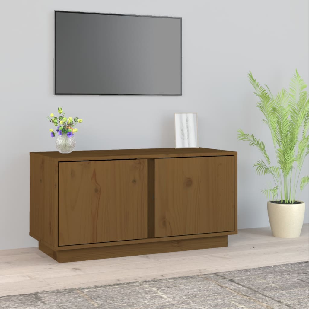 Tv-Meubel 80X35X40,5 Cm Massief Grenenhout