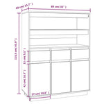 Hoge Kast 89X40X116,5 Cm Massief Grenenhout