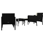 5-Delige Loungeset Met Kussens Poly Rattan