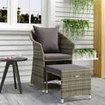 2-Delige Loungeset Met Kussens Poly Rattan